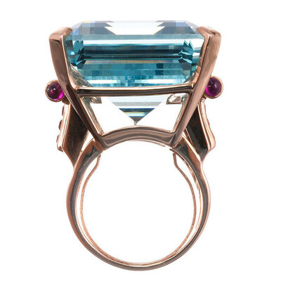 

New Style Jewelry Wholesale Ring Square Drill Light Blue Color Big Rings Best Gift For Women