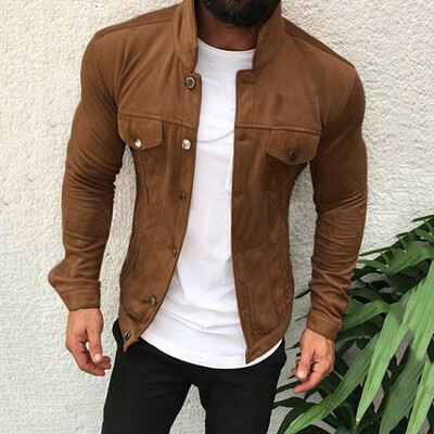 

Toponeto Mens Button Autumn Winter Military Outwear Pure Color Breathable Coat
