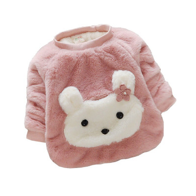 

Russian Plus Velvet Sweater Newborn Baby Girl Clothes Cartoon Cute High Quality Baby Girl Plus Fleece Sweater Warm Winter