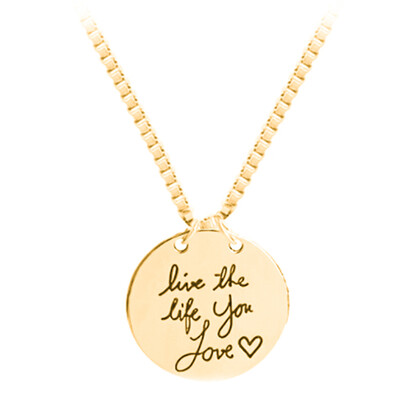 

Sterling Silver Live The Life You Love Reversible Pendant Necklace