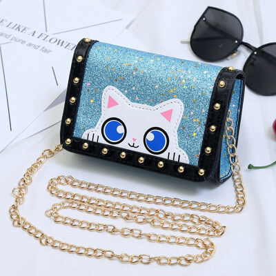 

2019 Girls Hot Mini Animal Cat Design Soft Women Cross-body Handbag Fashion Girls Kids PU Shoulder Messenger Bag