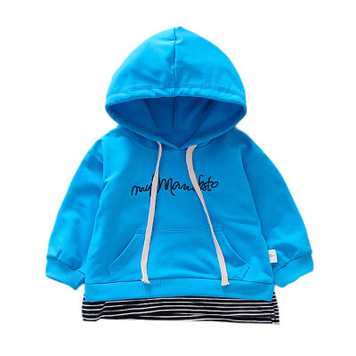 

Baby Girl Clothes Autumn Baby Girl Boy Outerwear Letters Striped Print Casual Hoodie Sweatshirt Kids Outfits Tops