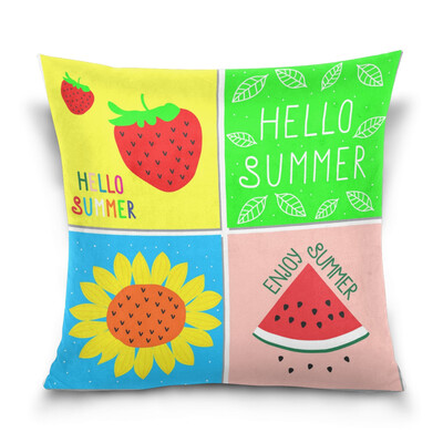 

ALAZA 16 X 16 inch Pillow Case Decorative Cushion Cover Summer Poster Pattern Pillowcase