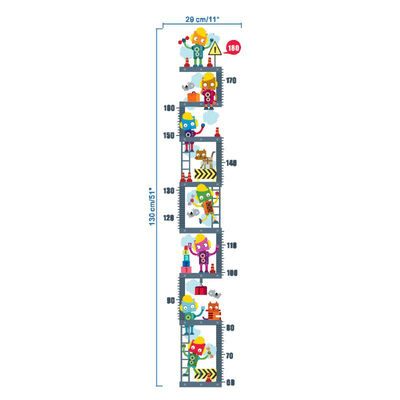 

DIY PVC Cartoon Height Measurement Wall Stickers for Children Height Growth Chart Height Record Nursery Bedroom Removable Decal