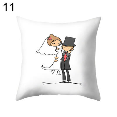 

Love Wedding Bride Groom Pillow Case Cushion Cover Sofa Car Bedroom Decoration