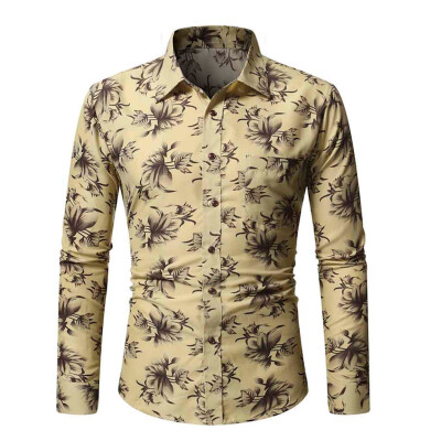 

Tailored Mens Printed Casual Button Down Long Sleeve Shirt Top Blouse