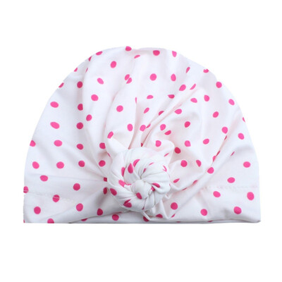 

Sweet Dot Baby Girl Hat with Bow Candy Color Baby Turban Cap for Girls Elastic Infant Accessories 1 PC