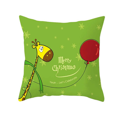 

Tailored Christmas Pillow Case Glitter Polyester Sofa Throw Cushion Cover Home Decor