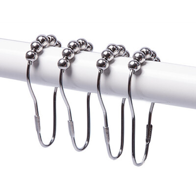 

Stainless Steel Shower Curtain Hooks Rings Set Of 12 Shower Curtain Rings Metal Hooks