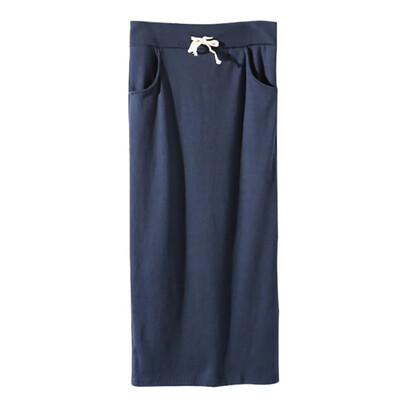 

Simple Skirt Autumn Skirts Womens Elastic High Waist Solid Color Wild A-line Word Long Paragraph Skirt Faldas Mujer Moda