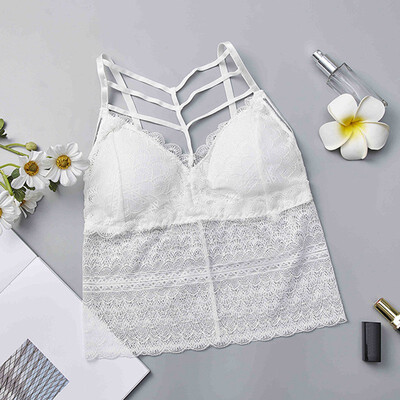 

Sexy Women Lace Floral Hollow Camisole V-Neck Tank Tops Bandage Spaghetti Ladies Camisole Crop Top