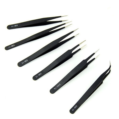

Gobestart 6pcs BGA Precision Tweezer Set Antistatic Tweezers Stainless Tweezers