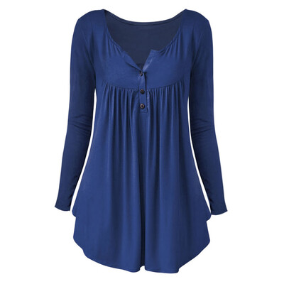 

Plus Size Half Button Crinkle T Shirt