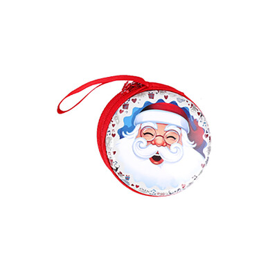

Gobestart Santa Claus Snowman Tinplate Change Round Creative Coin Headphones Storage Box