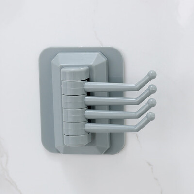 

Kitchen Bedroom Adhesive Multi-Hook Clothes Coat Can Be Rotated Hook Hanger