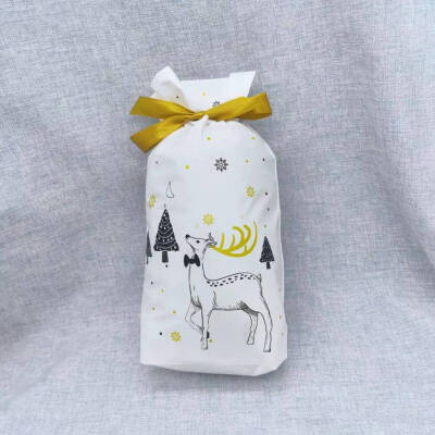 

Elk Snowflake Santa Claus Gift Bags Merry Chrtistmas Candy Food Bags With Ribbon For Christmas Decoration Supplies