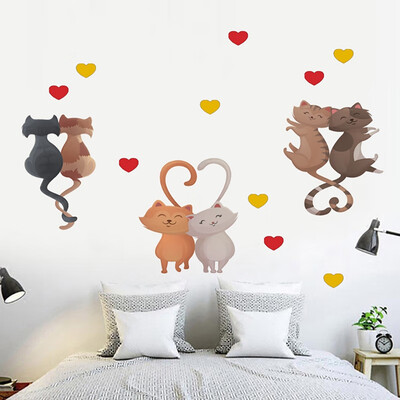 

Lovely Wall Sticker Children Bedroom Cat Cartoon Pattern Wall Stickers Fashion Living Room Bedroom Decor Home Decor