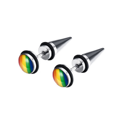 

Gay Brinco Men for Popular Spike Fashion Earrings Rainbow Magic Women Aretes Lesbian Punk Casual Pendientes Jewelry
