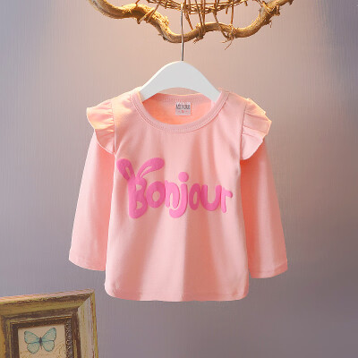 

Spring Autumn Casual Fashion Toddler Baby Girl Long Sleeve Letter Printing Top Kids Blouse