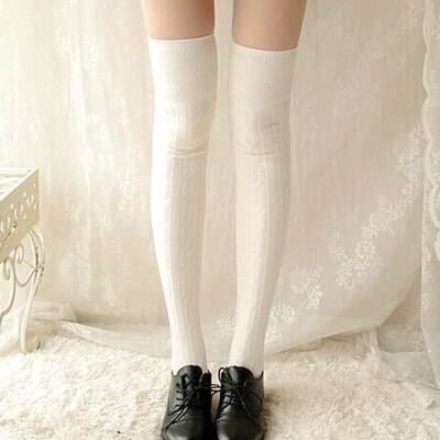 

Winter Warm Women Knit Crochet Cotton Soft Thick Long Socks Thigh-High Leggings