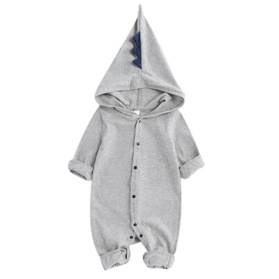 

Spring Autumn Winter Newborn Baby Boys Girls Romper Cute Dinosaur Long Sleeve Warm Clothes Hooded Jumpsuit