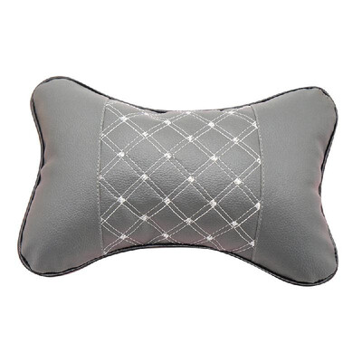 

Factory direct four seasons universal Danny leather car headrest neck pillow red wine embroidered bone pillow car headrest Dark gr