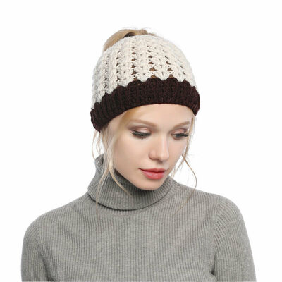 

Fashion Women Warm Winter Wool Knitted Beanie Bobble Hat Knitted Ski Cap