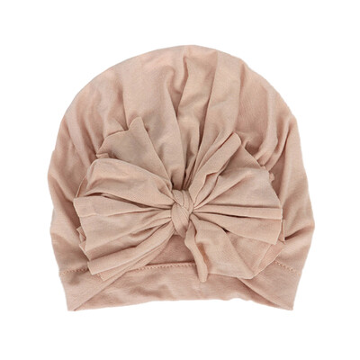 

All Season Sweet Baby Girl Hat With Bowknot Comfortable Cute Solid Color Candy Color Baby Turban Cap Elastic Infant Accessories