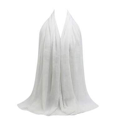 

Gobestart Fashion Pleated wrinkled cotton&linen Shawl Soft Muslim Scarf