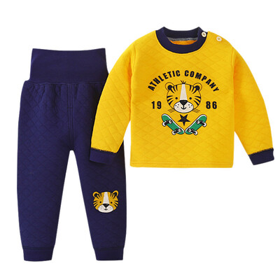 

Kids Boys Girls Thermal Underwear Set Girls Pajamas Cute Cartoon Printed T-shirt Tops Pants For Toddler Kid