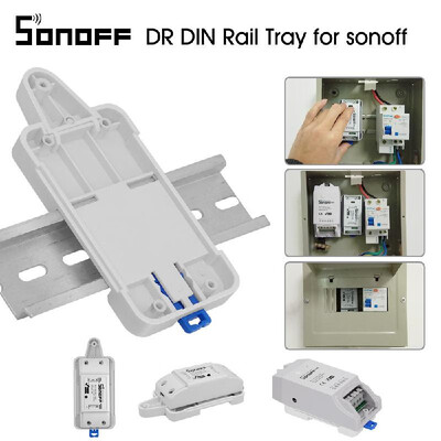 

Sonoff DIN Rail Tray Adjustable Mounted Rail Case Holder For Wifi Remote Control Switch Sonoff Basic RF Pow TH10 TH16 Dual Smart