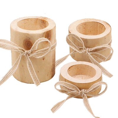

Wooden Pillar Design Tealight Candle Holder Stand Candlestick or Succulent flowerpot for Rustic Wedding Holiday Decoration