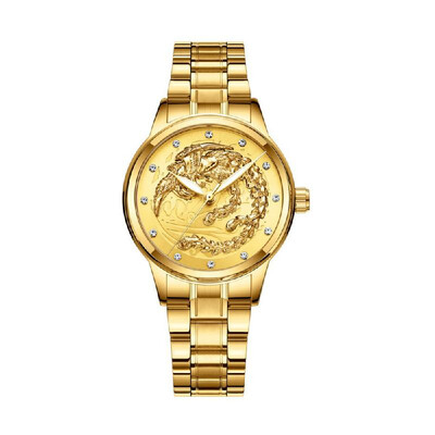 

Dragon&Phoenix Couple Watch His-and-hers Watches Waterproof Luminous Ultra-thin Quartz Watch for Men Women with Leather Strap