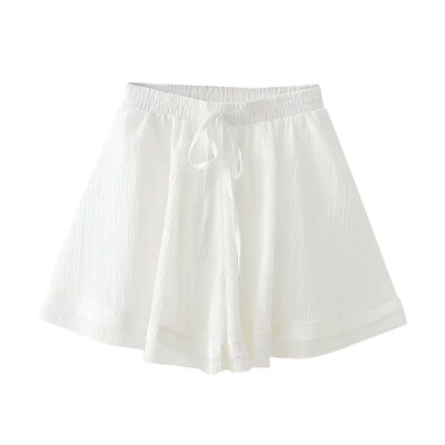 

Women Female Casual Shorts Ladies High Waist Short Pants With Belt Solid