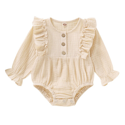 

0-18M Infant Baby Flare Sleeve Ruffle Design Rompers Kids Girls Bodysuit Jumpsuit Newborn Clothes