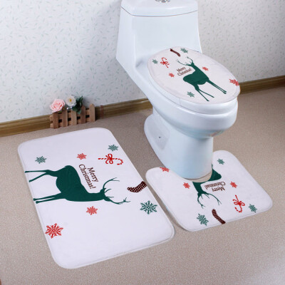 

〖Follure〗Home Christmas Toilet Foot Pad Seat Cover Radiator Cap Bathroom Sets