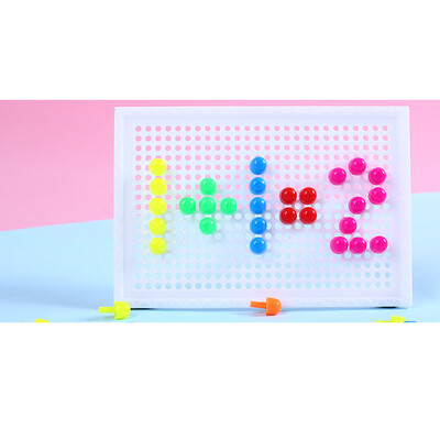

Siaonvr Montessori Puzzle Peg Board 96 Mushroom Nails Kids Educational Jigsaw Toys Gifts