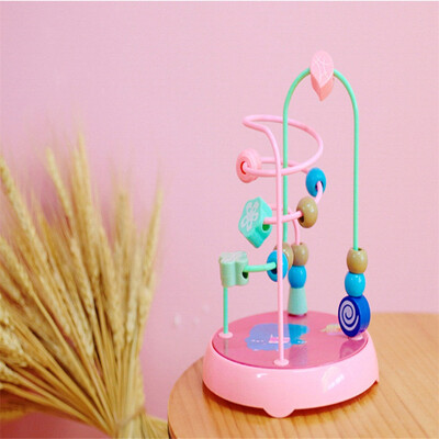 

Gobestart Wooden Childrens Trailer Beads Stringing Puzzle Educational Toys For Kids