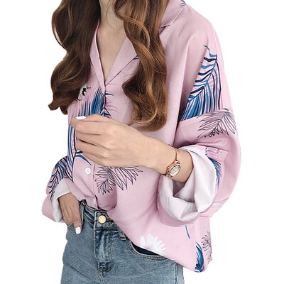 

Cozy Hawaii Style Loose Chiffon Womens Shirt Long Sleeve OL Casual Tops Blouse Harajuku printing blusas clothes for Women