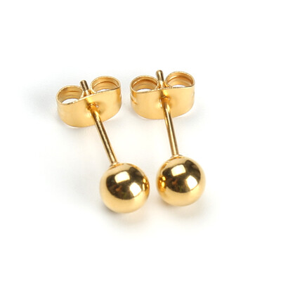 

345mm Stainless Steel Round Ball Ear Stud Earrings MenWomens Jewelry Gift