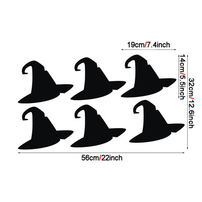 

Happy Halloween Balck Wall Stickers Window Refrigerator Decals Holiday Decorative Murals for Kids Rooms Nursery Halloween Party