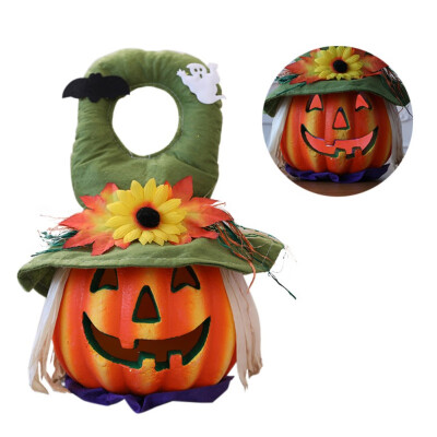 

Halloween LED Light Up Halloween Lantern Ornament Hollow Foam Pumpkin With Witch Hat Holiday Home Decorations