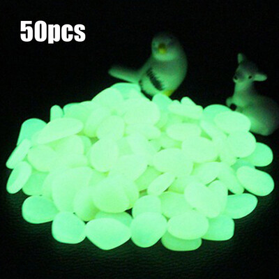 

50pcs Glow in the Dark Garden Pebbles for Walkways Aquarium Decor Plants Luminous Stones