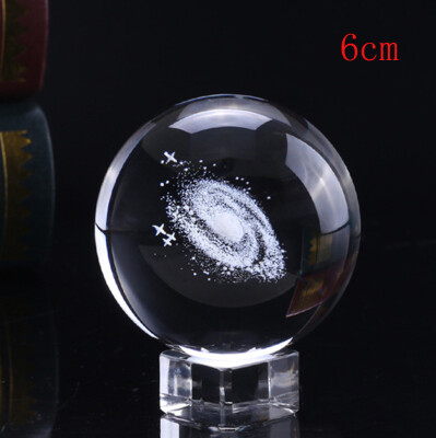 

Gobestart 3D Solar System crystal ball Engraved Solar System Miniature Planets Model