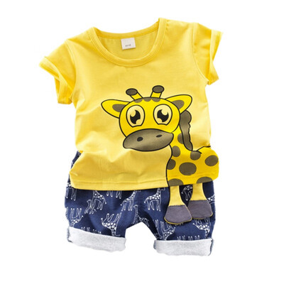 

Summer Casual Baby Boy Clothes Set Cartoon Pattern Short Sleeve T-shirt Pant Kids Toddler Boy Outfit Set