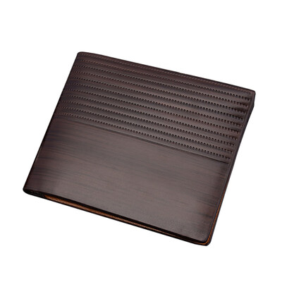 

Men Fashion Solid Color Embossed Multi Slots Faux Leather Short Wallet Purse