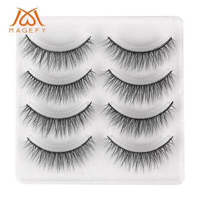 

Gobestart 4Pair Luxury 3D False Lashes Fluffy Strip Eyelashes Long Natural Party