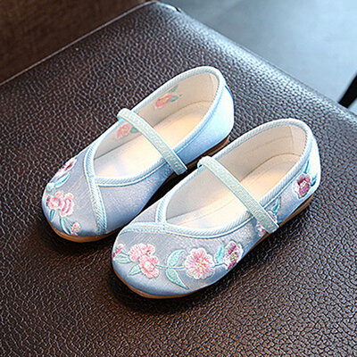 

Toddler Baby Girls Ballet Flats Chinese Traditional Embroidered Shoes for Cheongsam