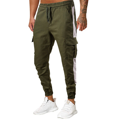 

Gobestart Mens Casual Fitness Patchwork Bodybuilding Pocket Skin Full Length Sports Pants