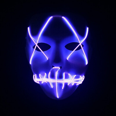 

Halloween Luminous Full Face Covered Mask Glowing Voice Control Cosplay Party Mask